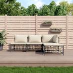 vidaXL 4-delige Loungeset met kussens poly rattan, Tuin en Terras, Tuinsets en Loungesets, Verzenden, Nieuw, Rotan, Loungeset