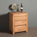 *WOONWINKEL* Tower Living Corona Nachtkastje Teakhout 3 Lade, Huis en Inrichting, Slaapkamer | Nachtkastjes, Verzenden, Nieuw