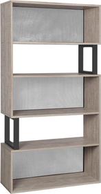Boekenkast – Vrijstaand S-Design – 5 Niveaus – Grijs Zwart, Huis en Inrichting, Kasten | Boekenkasten, Ophalen of Verzenden, Nieuw
