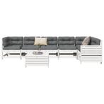 vidaXL 7-delige Loungeset massief grenenhout wit, Tuin en Terras, Verzenden, Nieuw, Loungeset