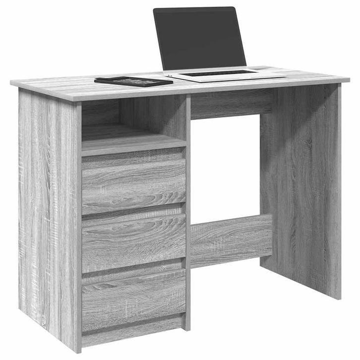 vidaXL Bureau 102x50x75 cm bewerkt hout grijs sonoma, Huis en Inrichting, Bureaus, Nieuw, Verzenden