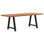 vidaXL Eettafel rechthoekig 220x80x74 cm massief eikenhout, Huis en Inrichting, Tafels | Eettafels, Verzenden, Nieuw