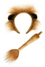 Leeuw Haarband Oren Staart Diadeem Set Bruin Oortjes Leeuwin, Nieuw, Carnaval, Ophalen of Verzenden, Accessoires