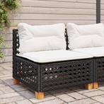 vidaXL Tuinbank zonder armleuning met kussens poly rattan, Tuin en Terras, Tuinsets en Loungesets, Verzenden, Nieuw, Rotan