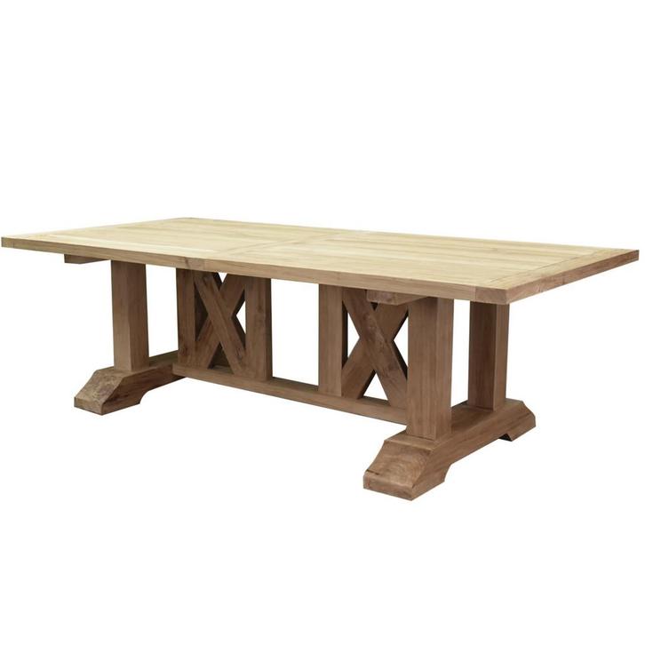 Antigua dining tuintafel 250x120xH77 cm teak gekruist, Tuin en Terras, Tuintafels, Nieuw, Teakhout, Ophalen of Verzenden