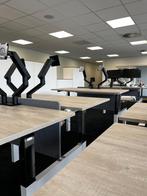Refurbished duo zit sta bureau wit, nieuwe bureaubladen, Verzenden, In hoogte verstelbaar, Zo goed als nieuw, Stabureau