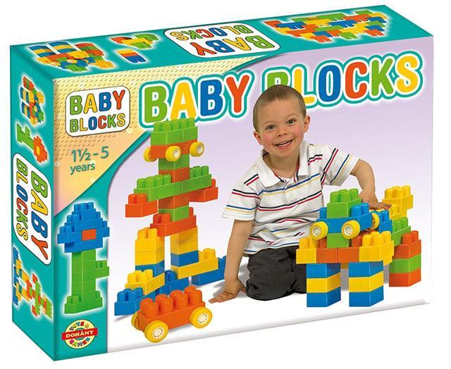 Doos met blokken en 2 onderstellen 24 stuks, Baby Blocks, Kinderen en Baby's, Speelgoed | Bouwstenen, Nieuw, Ophalen of Verzenden