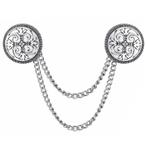 Fako Bijoux® - Vestsluiting - Vestclip - Schild Met Ketting, Verzenden, Nieuw