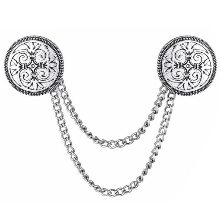 Fako Bijoux® - Vestsluiting - Vestclip - Schild Met Ketting, Sieraden, Tassen en Uiterlijk, Broches, Verzenden
