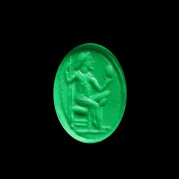 Oud-Romeins Goud, Kornalijn, Parelmoer Hanger met Intaglio beschikbaar voor biedingen