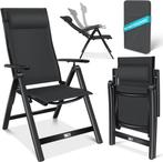 Tuinstoel - Ligstoel - Verstelbaar - Opvouwbaar - Zwart - KE, Verzenden, Zo goed als nieuw