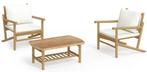 3-delige Bamboe Tuinset – Stoelen met Kussens en Tafel, Verzenden, Nieuw