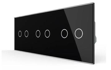 Livolo Touch Rolluik Schakelaar | 2 + 2 + 2 | Zwart Glas | beschikbaar voor biedingen