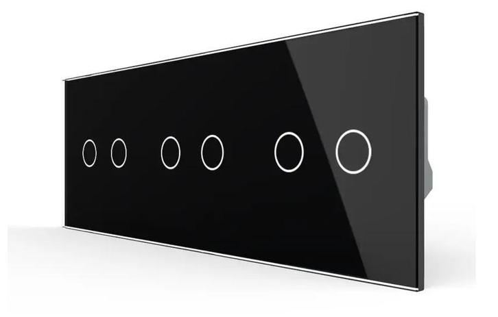 Livolo Touch Rolluik Schakelaar | 2 + 2 + 2 | Zwart Glas |, Doe-het-zelf en Verbouw, Elektra en Kabels, Schakelaar, Nieuw, Verzenden
