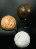 Agate Sphere Trio Zeldzame collectie uit India, Tanzania en, Verzamelen