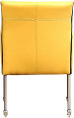 Gele leren moderne kuipstoel - poot rond rvs met wiel - Tole, Huis en Inrichting, Stoelen, Nieuw, Leer, Ophalen of Verzenden, Eén