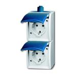 Busch Jaeger Ocean dubbele wandcontactdoos verticaal IP44, Ophalen of Verzenden, Nieuw