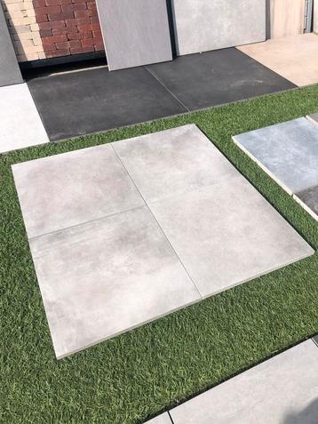 keramische terrastegels 60x60x3 cm licht grijs nuance beschikbaar voor biedingen