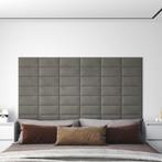 vidaXL Wandpanelen 12 st 0,54 m² 30x15 cm fluweel lichtgrijs, Doe-het-zelf en Verbouw, Platen en Panelen, Verzenden, Nieuw