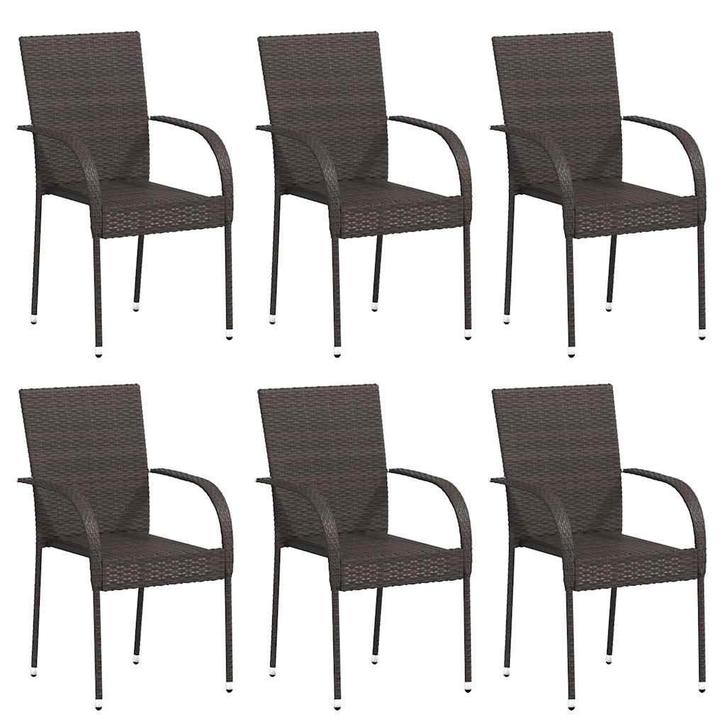 Tuinstoel Set 6 Stuks | Retourdeal 67% Korting (tuinstoelen), Tuin en Terras, Tuinstoelen, Verstelbaar, Nieuw, Rotan, Ophalen of Verzenden