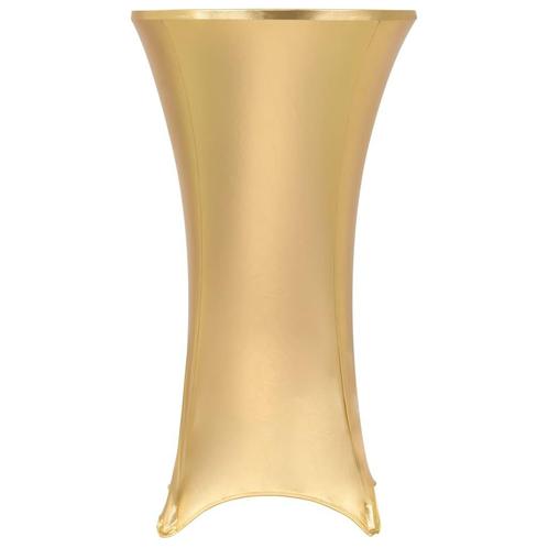 vidaXL 2 st Tafelhoezen stretch 60 cm goud, Tuin en Terras, Tuinmeubel-accessoires, Nieuw, Verzenden