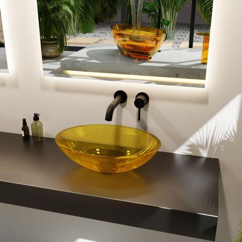 MONDIAZ ZOI Waskom transparant 50cm kleur gold, Doe-het-zelf en Verbouw, Sanitair, Overige typen, Nieuw, Ophalen of Verzenden