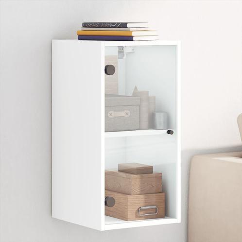 vidaXL Wandkast met glazen deuren 35x37x68,5 cm wit, Huis en Inrichting, Kasten | Overige, Nieuw, Verzenden