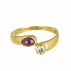 Ring - 18 karaat Geel goud Diamant (Natuurlijk) - Robijn, Nieuw