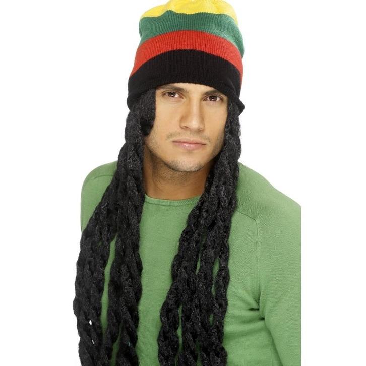 Feestartikelen rasta dreadlocks verkleed pruik zwart voor .., Hobby en Vrije tijd, Feestartikelen, Ophalen of Verzenden