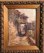 Eugenio Gignous (1850-1906) - Paesaggio con case e figura, Antiek en Kunst, Kunst | Schilderijen | Klassiek