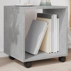 vidaXL Rolkast 37x33x42,5 cm bewerkt hout betongrijs, Huis en Inrichting, Tafels | Bijzettafels, Verzenden, Nieuw