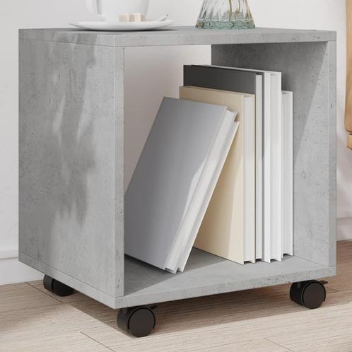 vidaXL Rolkast 37x33x42,5 cm bewerkt hout betongrijs, Huis en Inrichting, Tafels | Bijzettafels, Nieuw, Verzenden