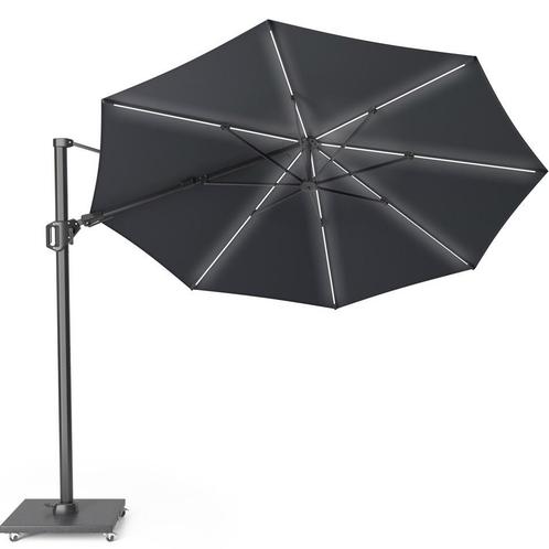 Challenger T2 glow zweefparasol 350 cm rond antraciet, Tuin en Terras, Parasols, Nieuw, Ophalen of Verzenden