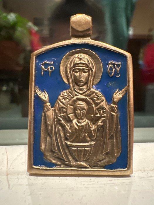Icoon - Moeder Gods van het Teken - Brons, Antiek en Kunst, Antiek | Boeken en Bijbels