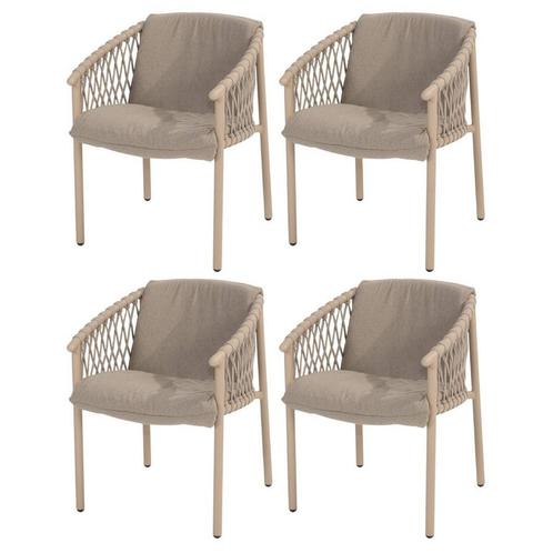 Allora dining tuinstoel latte 4 Seasons Outdoor set van 4, Tuin en Terras, Tuinstoelen, Nieuw, Ophalen of Verzenden