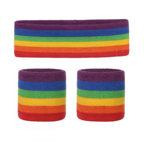 Kind Zweetbandjes Set Regenboog Kinder Hoofdband Polsbandjes, Kleding | Dames, Carnavalskleding en Feestkleding, Accessoires, Nieuw
