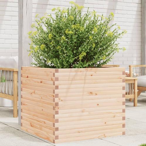 vidaXL Plantenbak 80x80x68,5 cm massief grenenhout, Tuin en Terras, Bloembakken en Plantenbakken, Nieuw, Hout, Verzenden