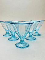 Azuurblauw - Drinkset (5) - Glas - Art Deco coupeglazen