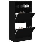 vidaXL Schoenenkast 60x34x116 cm bewerkt hout zwart, Huis en Inrichting, Verzenden, Nieuw
