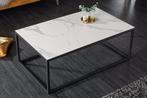 Design salontafel SYMBIOSE 100cm marmer wit keramiek gemaakt, Nieuw, Ophalen of Verzenden
