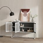 Commode Sund dressoir metaal 120x40x80 cm grijs [en.casa], Verzenden, Nieuw