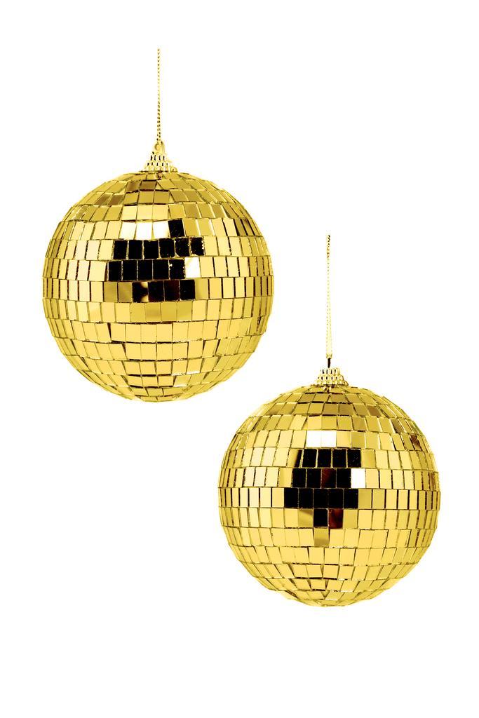 2x Discobal Goud Ø 10 cm Klein Discobol Spiegelbol Glitterbo, Hobby en Vrije tijd, Feestartikelen, Carnaval, Feestartikel, Nieuw