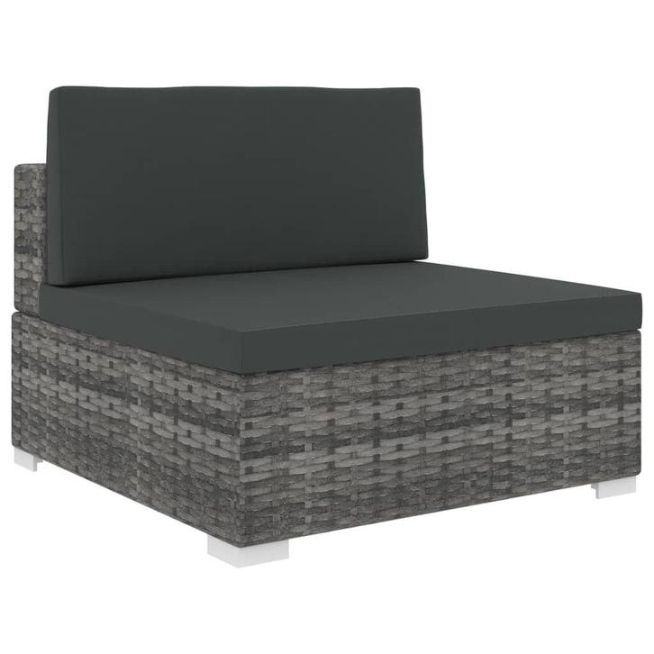 Middenbank Poly Rattan Grijs | Gebruikt | 68% Korting, Huis en Inrichting, Banken | Bankstellen, Minder dan 150 cm, Minder dan 75 cm
