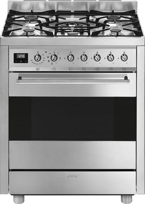 Smeg C7GMXNLK9 fornuis roestvrijstaal - 70 cm. breed, Witgoed en Apparatuur, Fornuizen, 60 cm of meer, Vrijstaand, 5 kookzones of meer