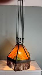 Lamp - Amsterdamse school hanglamp gebrandschildert glas.