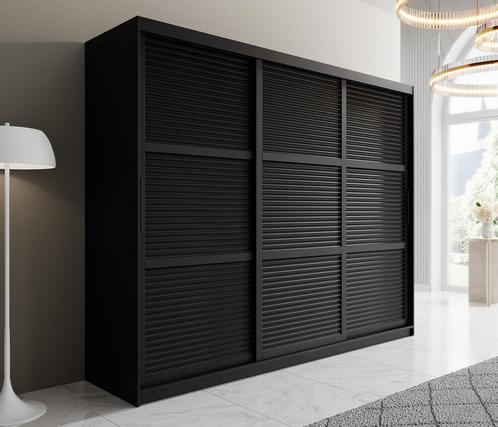 Kledingkast 250cm zwart Schuifdeuren - Garderobekast, Huis en Inrichting, Kasten | Vitrinekasten, 50 tot 75 cm, Nieuw, 200 cm of meer