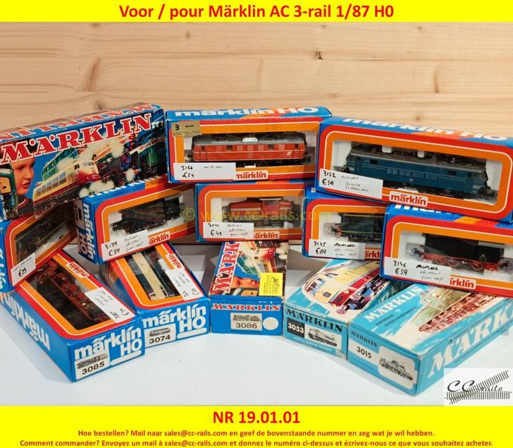 Marklin modeltreinen, locomotieven, wagons, rails, 2dehands, Hobby en Vrije tijd, Modeltreinen | H0, Wisselstroom, Gebruikt, Märklin