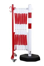 Verplaatsbare paal met harmonicahek  -  Wit & Rood  -  x, Verzenden