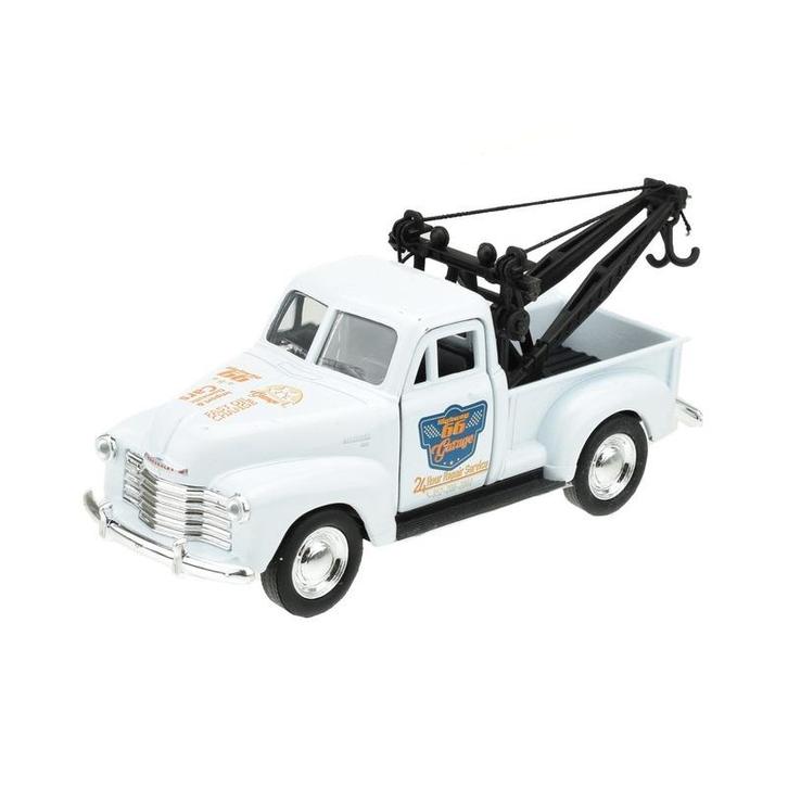 Modelauto Chevrolet oldtimer 1953 stepside tow truck wit 1.., Hobby en Vrije tijd, Modelauto's | Overige schalen, Verzenden