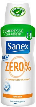 SANEX COMPRESSED ZERO% SENSITIVE DEO SPRAY SPUITBUS 100 ML, Sieraden, Tassen en Uiterlijk, Nieuw, Verzenden